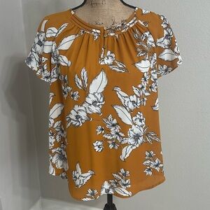 Liz Claiborne Honey Ginger Floral Blouse